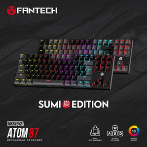 Fantech atom tkl mk876v2 double injection keycaps mechanical keyboard keyboards