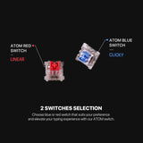 Fantech atom tkl mk876v2 double injection keycaps mechanical keyboard keyboards