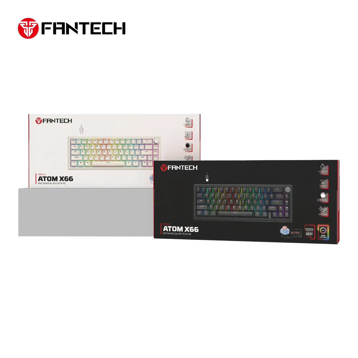 Fantech atom x66 mk614 mechanical keyboard - black keyboards