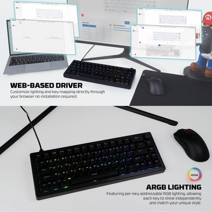 Fantech atom x66 mk614 mechanical keyboard - black keyboards