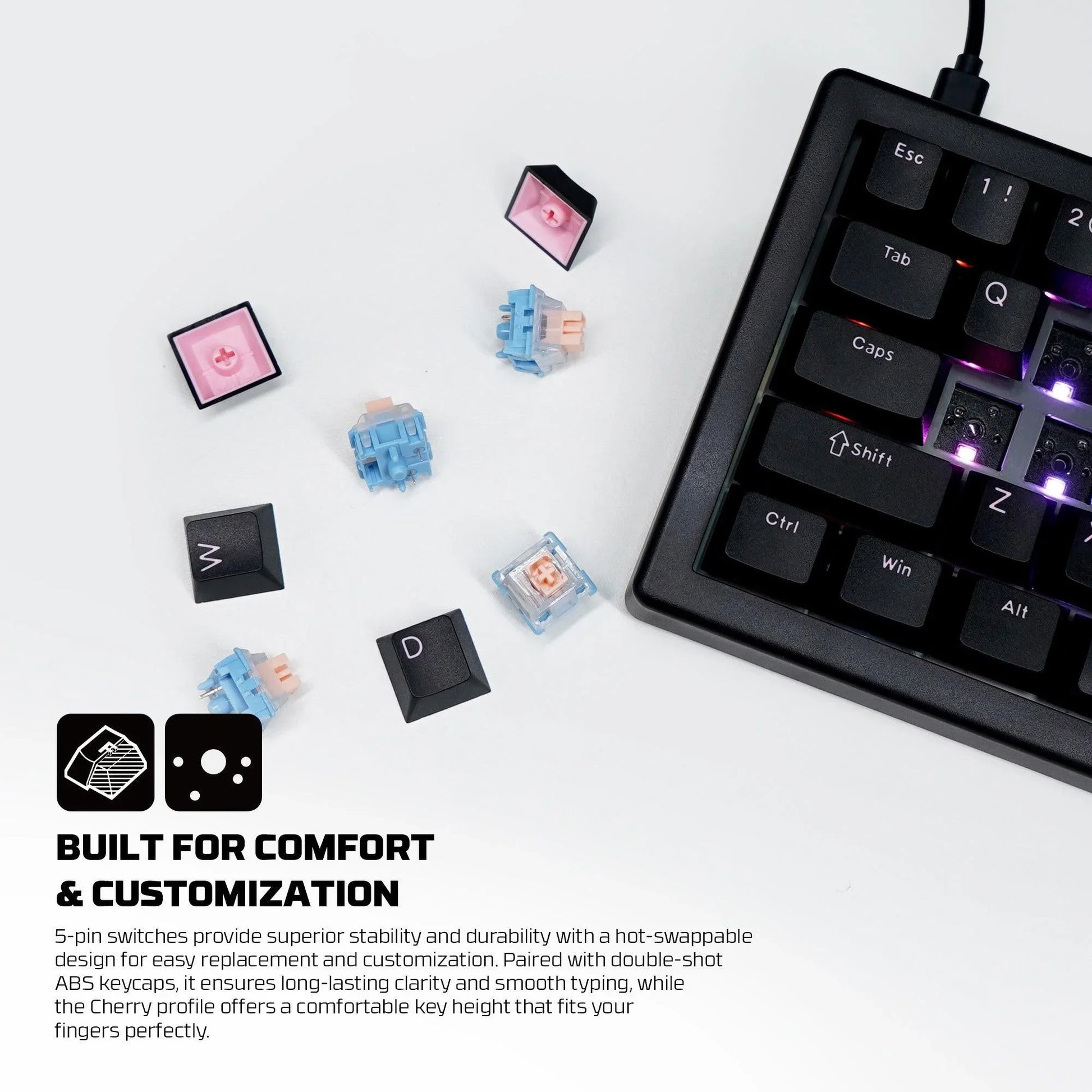 Fantech atom x66 mk614 mechanical keyboard - white keyboards