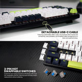 Fantech atom104s mk878s mechanical gaming keyboard mori edition black keyboards