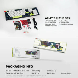 Fantech atom104s mk878s mechanical gaming keyboard mori edition white keyboards