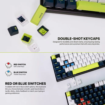 Fantech atom104s mk878s mechanical gaming keyboard mori edition white keyboards