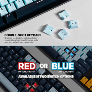 Fantech atom107s mk893s mechanical gaming keyboard mizu edition sky blue
