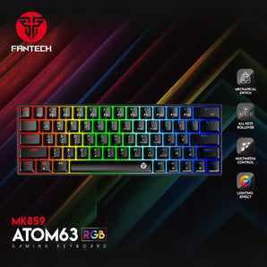Fantech atom63 mk859 mechanical gaming keyboard arabic/english