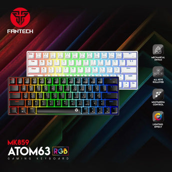 Fantech atom63 mk859 mechanical gaming keyboard arabic/english