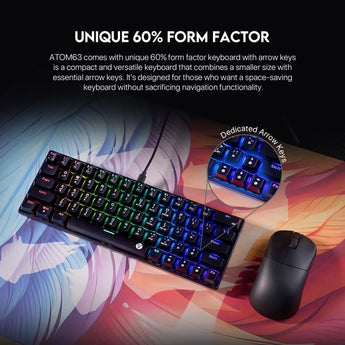Fantech atom63 mk859 mechanical gaming keyboard arabic/english