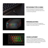 Fantech atom63 mk859 mechanical gaming keyboard arabic/english