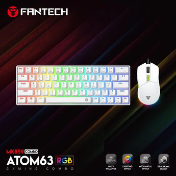 Fantech atom63 mk859c mechanical gaming keyboard & mouse arabic/english
