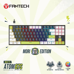 Fantech atom87s mk877s mechanical gaming keyboard mori edition black keyboards