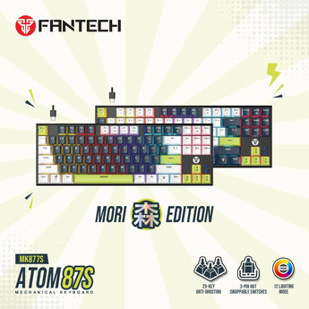 Fantech atom87s mk877s mechanical gaming keyboard mori edition white keyboards