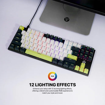 Fantech atom87s mk877s mechanical gaming keyboard mori edition white keyboards