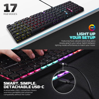 Fantech atomair108 mk314 mechanical keyboard low-profile white keyboards