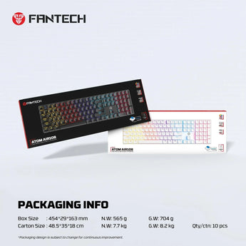 Fantech atomair108 mk314 mechanical keyboard low-profile white keyboards