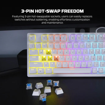 Fantech hero mk875v2 gaming keyboard rgb (ps5 - ps4 - pc) keyboards