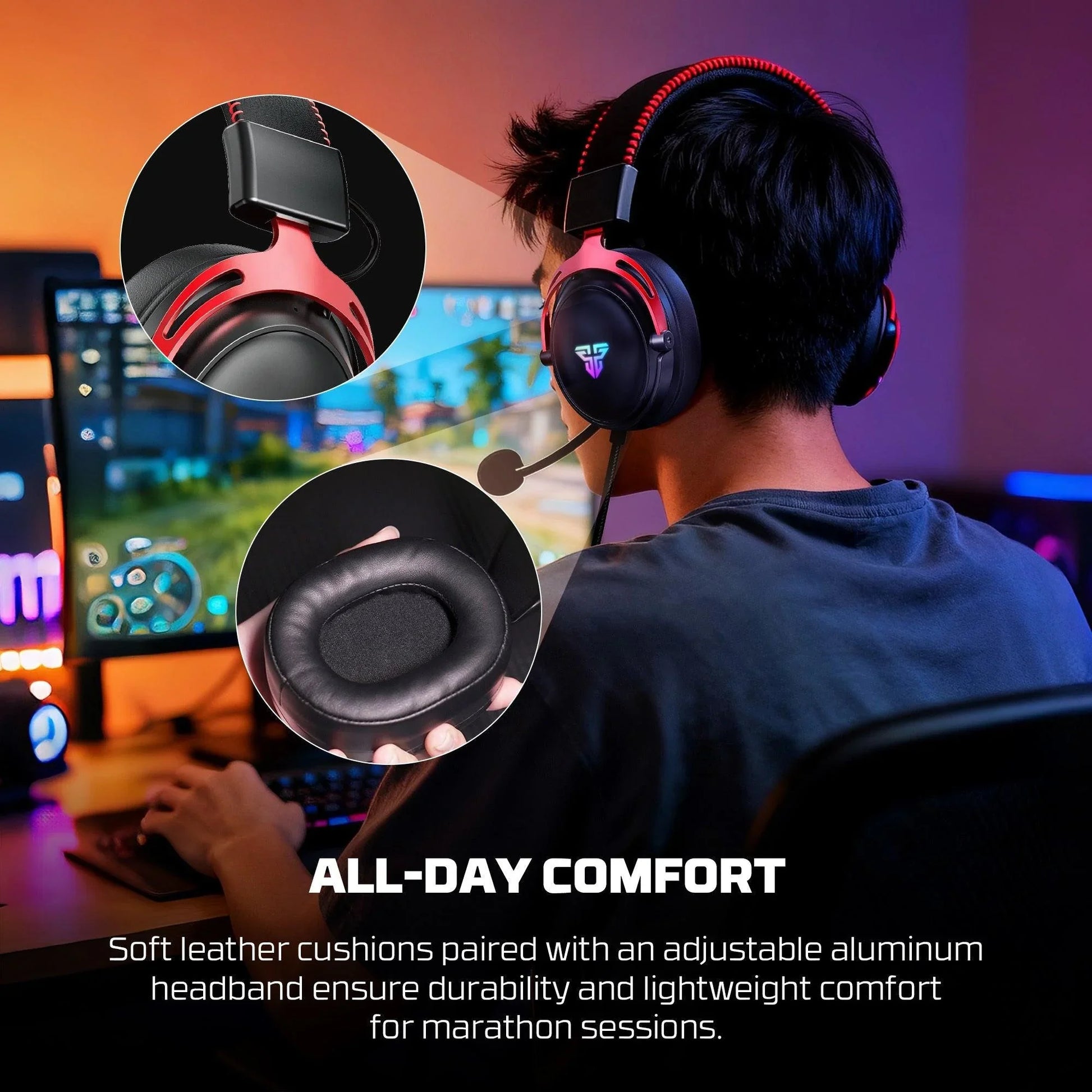 Fantech hg31 cruze 7.1 rgb gaming headset headsets