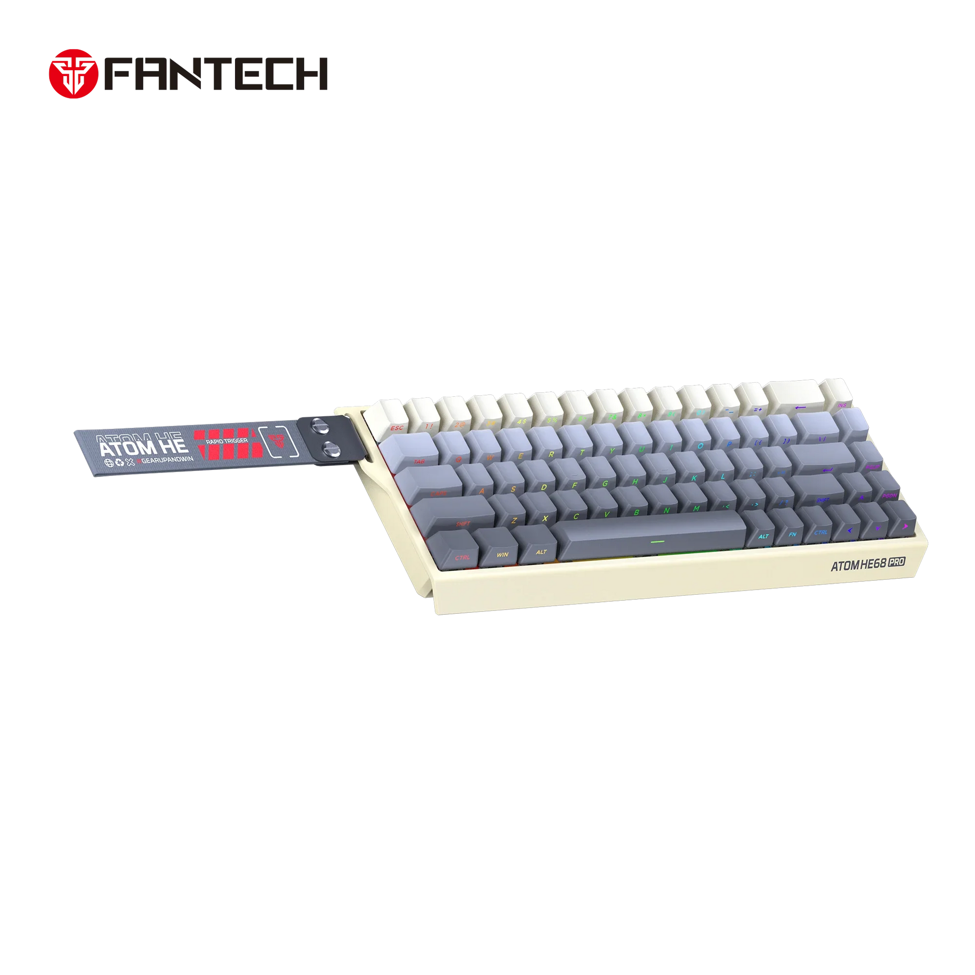 Fantech keyboard atom he68 mk922 magnetic switch – retro beige keyboards