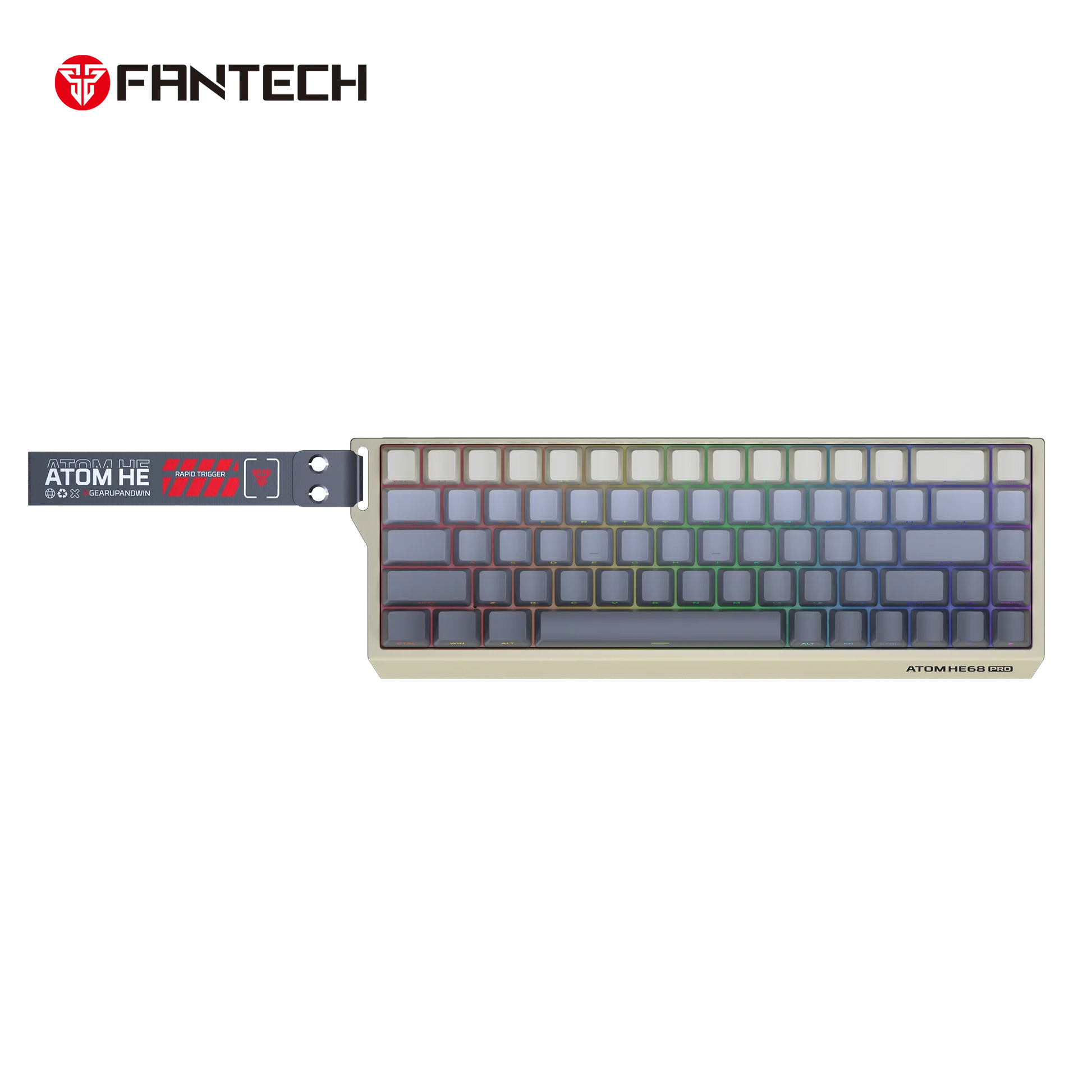 Fantech keyboard atom he68 mk922 magnetic switch – retro beige keyboards