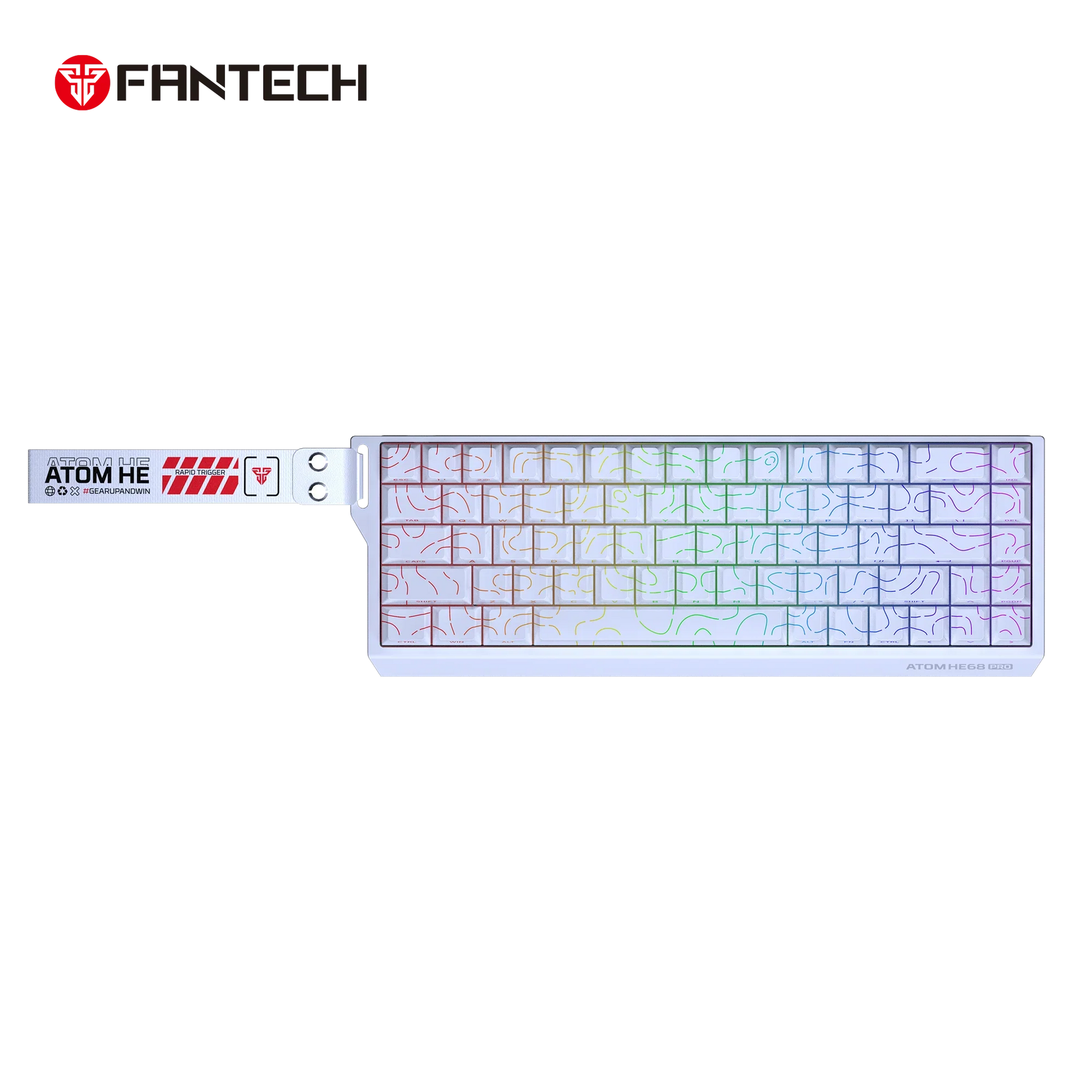 Fantech keyboard atom he68 mk922 magnetic switch – white keyboards