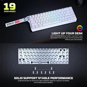Fantech keyboard atom he68 mk922 magnetic switch – white keyboards
