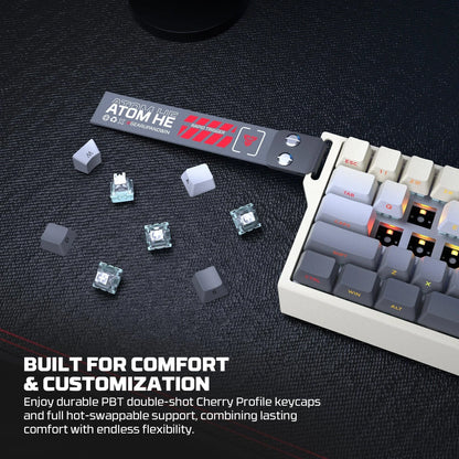 Fantech keyboard atom he68 mk922 magnetic switch – white keyboards