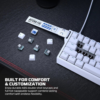 Fantech magnetic switch keyboard atom he68 series mk811,white keyboards