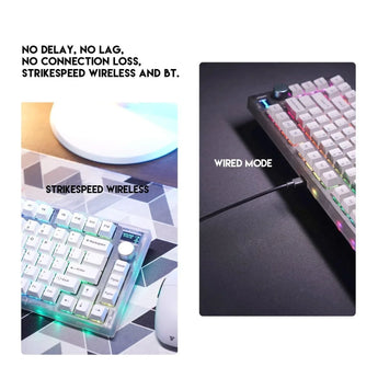 Fantech maxfit81 mk910 pbt frost wireless modular mechanical gaming keyboard