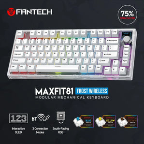 Fantech maxfit81 mk910 pbt frost wireless modular mechanical gaming keyboard