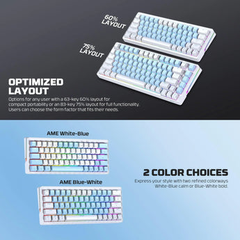 Fantech mk611 atom x63 ame edition - white keyboards