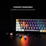 Fantech mk874 v2 atom 63 hot swappable mechanical keyboard sky blue keyboards