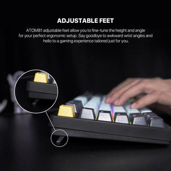 Fantech mk875v2 atom 81 rgb mechanical gaming keyboard mizu edition navy blue