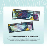 Fantech mk890v2 atom 96 rgb mechanical gaming keyboard mizu edition sky blue