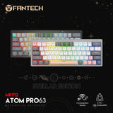Fantech mk912 atom pro63 rgb bluetooth wireless gaming keyboard mercury