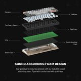 Fantech mk912 atom pro63 rgb bluetooth wireless gaming keyboard mercury