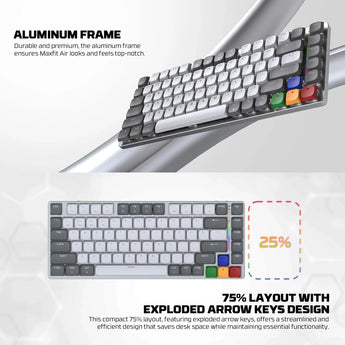 Fantech mk915 75% low profile wireless mechanical keyboard (super maxfit air83)