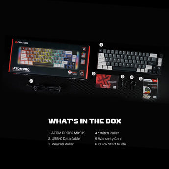 Fantech mk919 atom pro66 mechanical keyboard black keyboards
