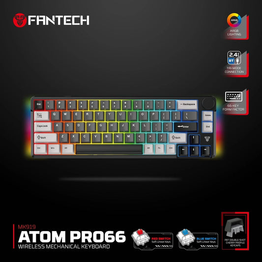Fantech mk919 atom pro66 mechanical keyboard black keyboards
