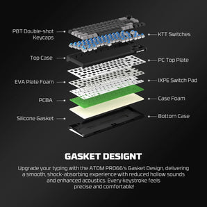Fantech mk919 atom pro66 mechanical keyboard black keyboards