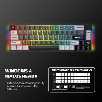 Fantech mk919 atom pro66 mechanical keyboard grey keyboards