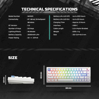 Fantech mk920 maxfit6 wireless mechanical gaming keyboard black keyboards