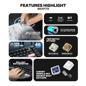 Fantech mk921 maxfit8 qmk mechanical keyboard keyboards