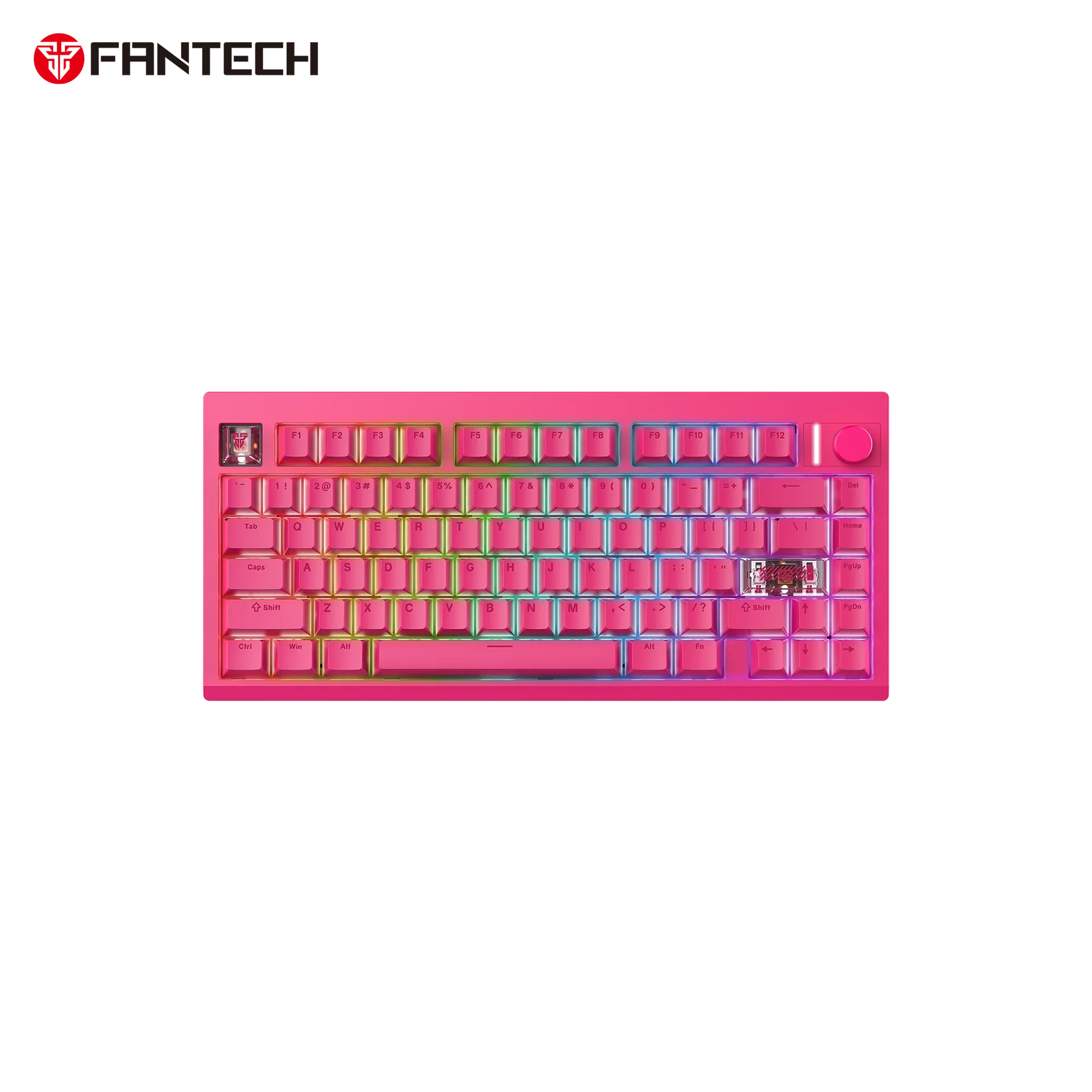 Fantech mk921 maxfit8 qmk mechanical keyboard pink keyboards