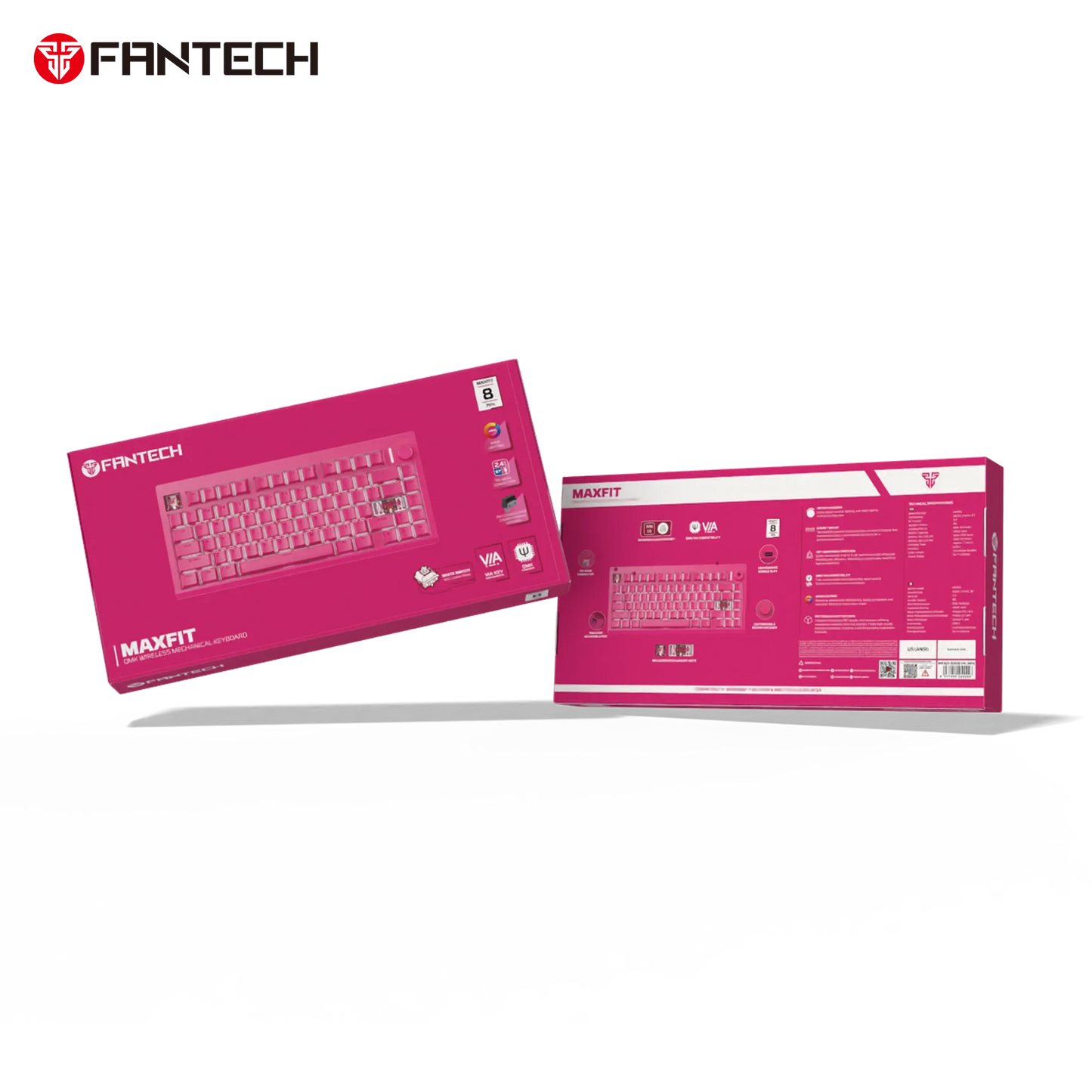 Fantech mk921 maxfit8 qmk mechanical keyboard pink keyboards