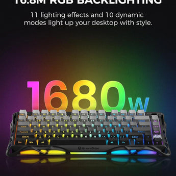 Gravastar mercury k1 75% wireless mechanical gaming keyboard aluminum alloy
