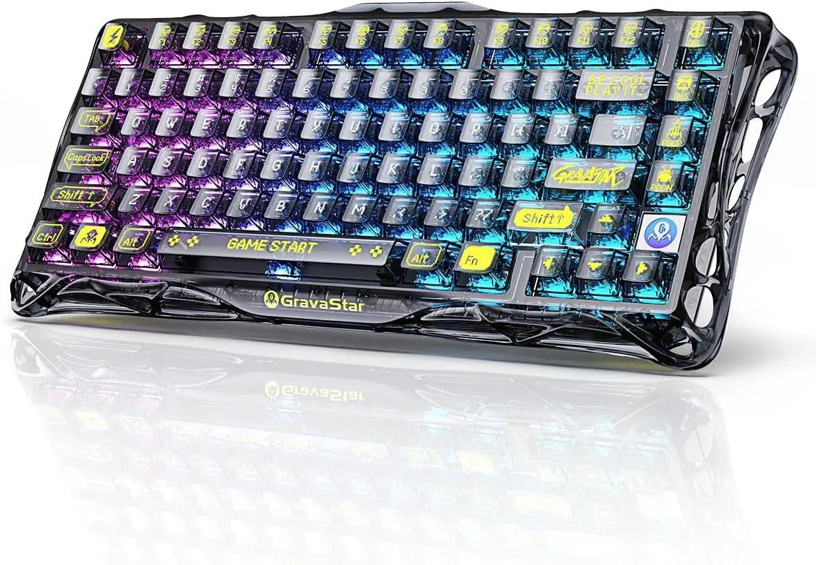 Gravastar mercury k1 lite 75% gaming keyboard 2.4ghz/bt/wired tri-mode wireless