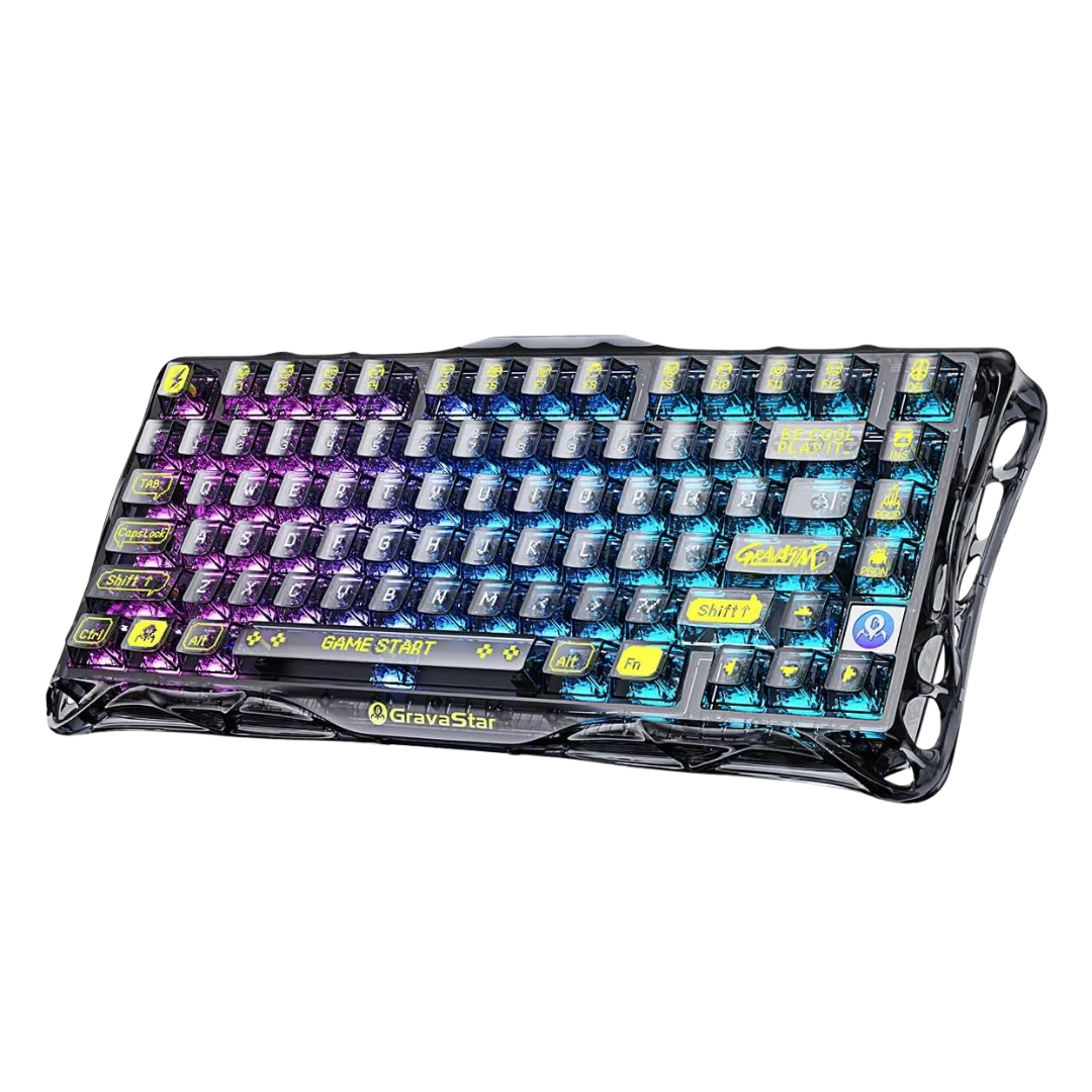 Gravastar mercury k1 lite 75% gaming keyboard 2.4ghz/bt/wired tri-mode wireless