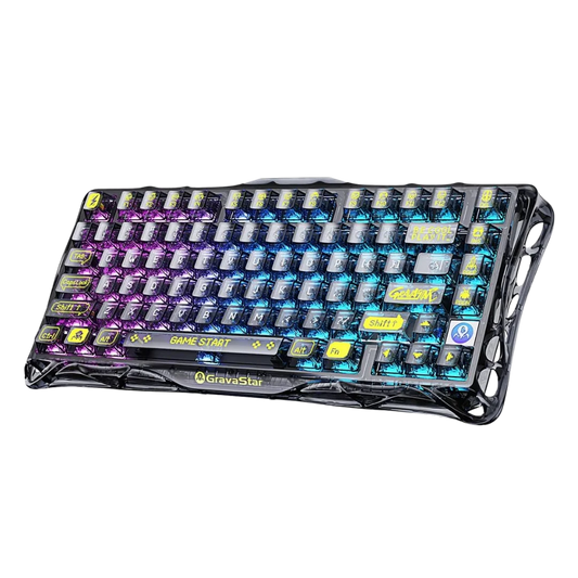 Gravastar mercury k1 lite 75% gaming keyboard 2.4ghz/bt/wired tri-mode wireless