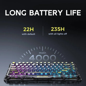 Gravastar mercury k1 lite 75% gaming keyboard 2.4ghz/bt/wired tri-mode wireless