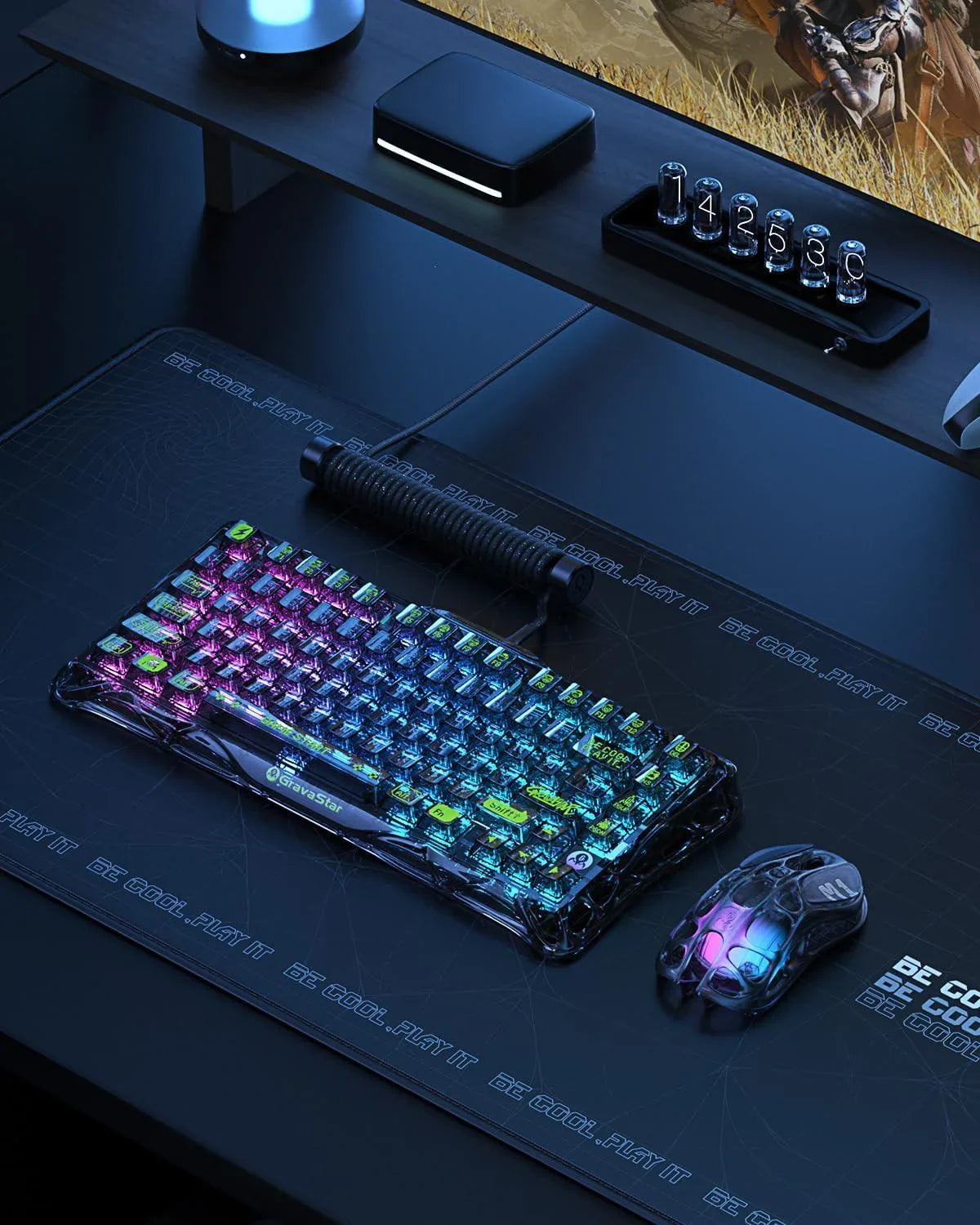 Gravastar mercury k1 lite 75% gaming keyboard 2.4ghz/bt/wired tri-mode wireless